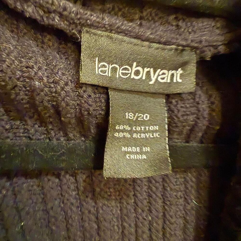 Lane Bryant Women's Black Cable Knit Sweater Fall Winter Cardigan - Picture 2 of 5